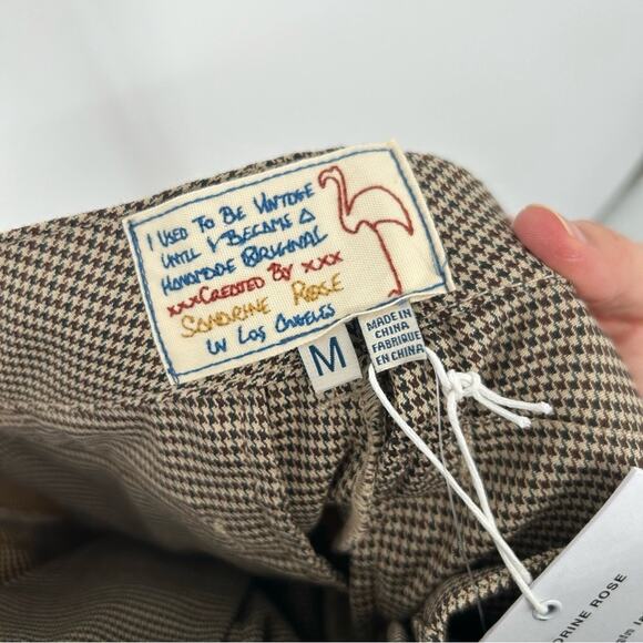 NWT Free People Sandrine Rose Cropped Houndstooth Pants Academia Business Size M - Picture 6 of 8